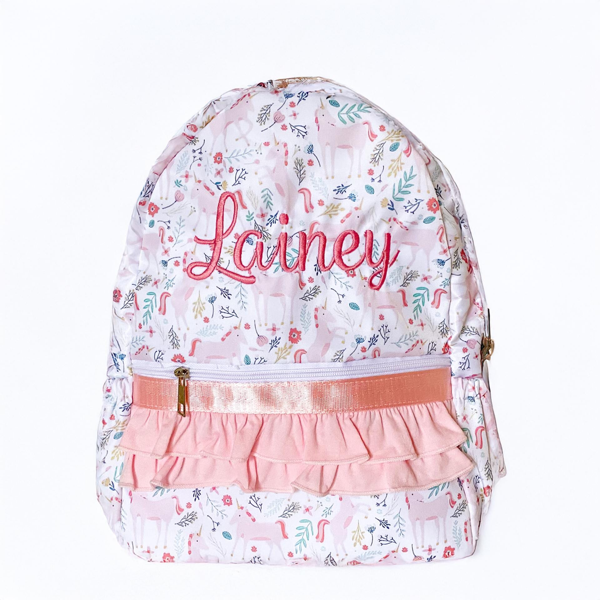 Girls Unicorn Butterfly Backpack, Floral Ruffle, Monogrammed - Etsy