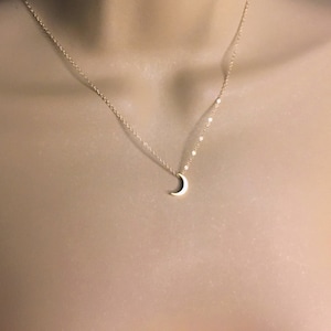 Moon Necklace Tiny Crescent Moon Necklace Dainty Moon Charm Necklace Gold Crescent Moon Delicate Layer Necklace Lunar Jewelry Celestial Gift