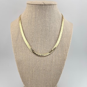 Herringbone Chain Necklace, Gold Snake Chain Necklace, Layering Necklace, Thick Flat Chain Necklace, Gold Herringbone Necklace Gift