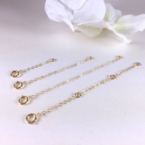 Necklace Extender Extension Chain Multi Length Extender Chain Adjustable Necklace or Bracelet Extension 14k Gold Filled Sterling Silver Rose