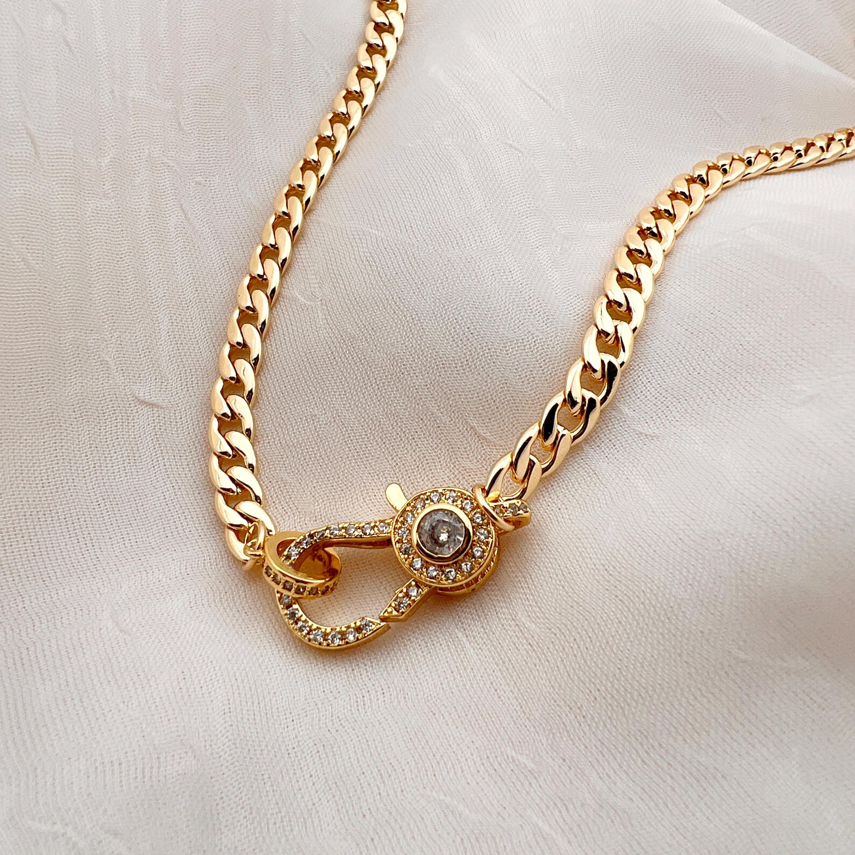 Collana Spessa Oro Cubano - Girocollo A Strati Con Moschettone, Regalo Per Donne, Stile Hip-hop Punk - Foto 11