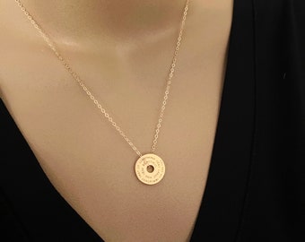 Coin Necklace, Friendship Necklace, Gold Chinese Coin Necklace, Inspirational Jewelry, Lucky Coin Necklace, Gift for Daughter, BFF Gift