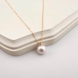 Pearl Solitaire Necklace, Baroque Pearl Pendant Necklace, Classic Single Pearl Necklace, Minimalist Bridal Necklace, Pearl Jewelry Gift