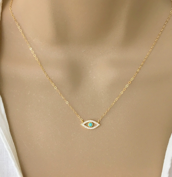 real gold evil eye necklace