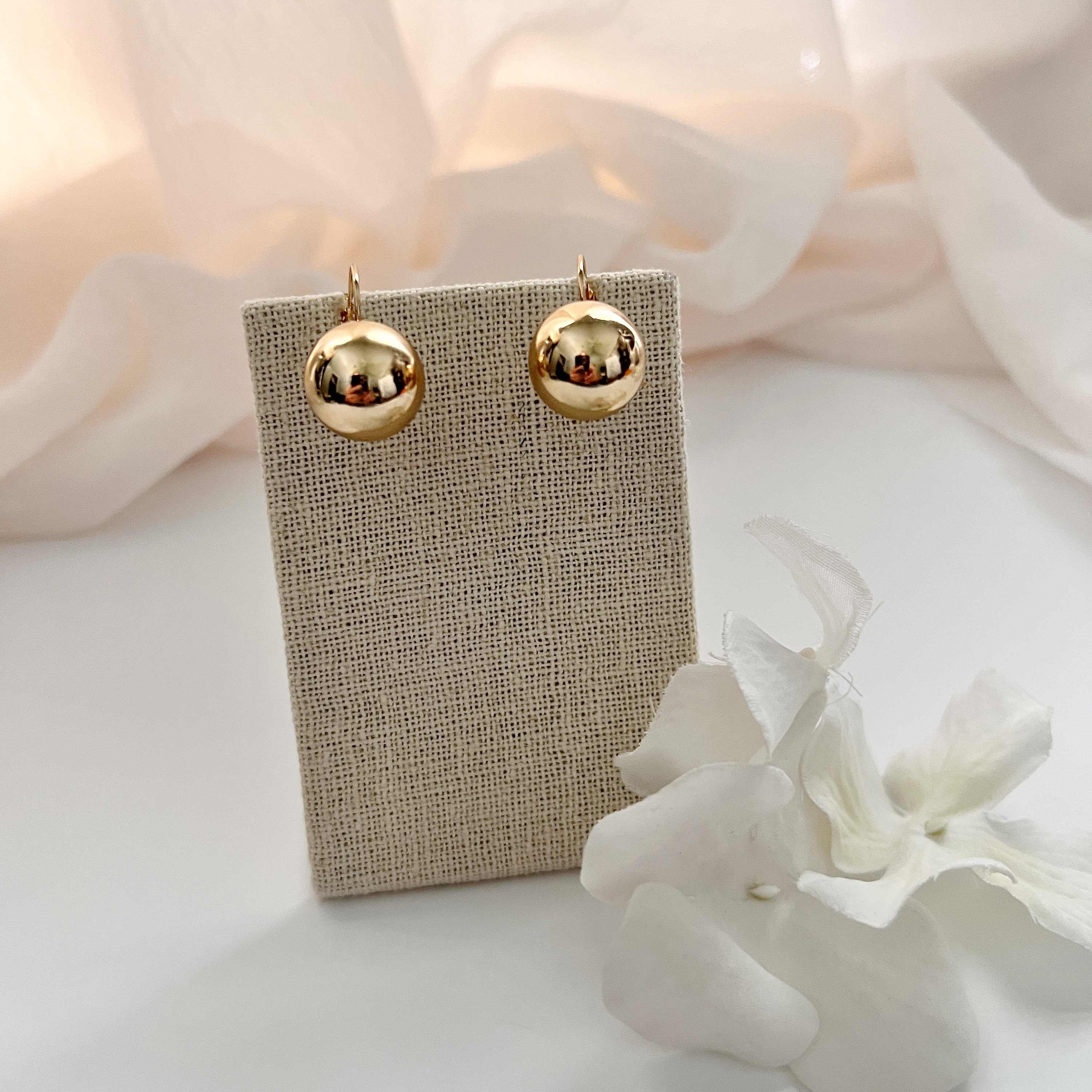 ◇MIDNIGHT MOMENT.◇ one ball earring gold Paparazzi 
