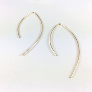Wishbone Threader Earrings Arch Earrings Lightweight Wire Earrings Simple Gold Filled or Sterling Silver Earrings Unique Boho Earrings image 4