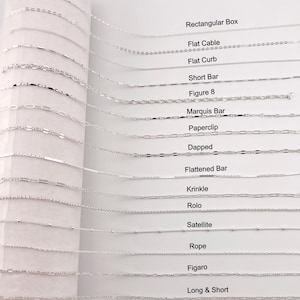 Delicado collar de cadena de plata esterlina para mujer, estilo multicapa, cuerda, fígaro, satélite, clip y bordillo.