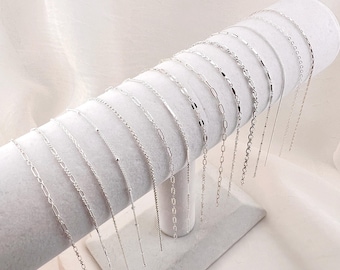 Tobillera de cadena, delicada pulsera de tobillo de plata esterlina, minimalista