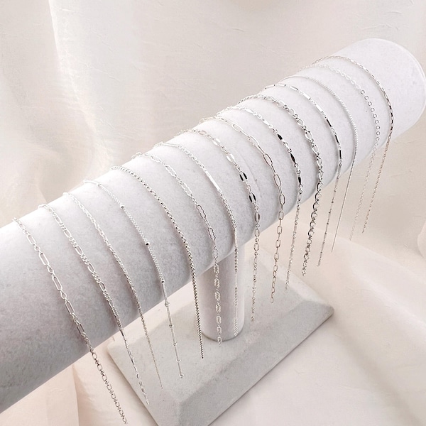 Dainty Chain Bracelet Sterling Silver Bracelet Layering Bracelet Delicate Bracelet for Women Silver Chain Bracelet Satellite Figaro Rolo