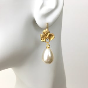 Perlen Tropfen Ohrringe Braut Ohrringe Teardrop Perle Ohrringe Perlenschmuck Brautjungfern Ohrringe Geschenk Hochzeit Schmuck Rose Gold und Silber