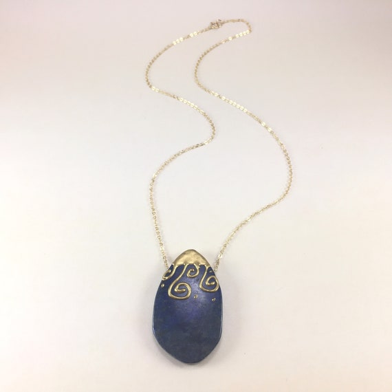 Lapis Necklace Gold Lapis Lazuli Necklace Lapis Pendant - Etsy