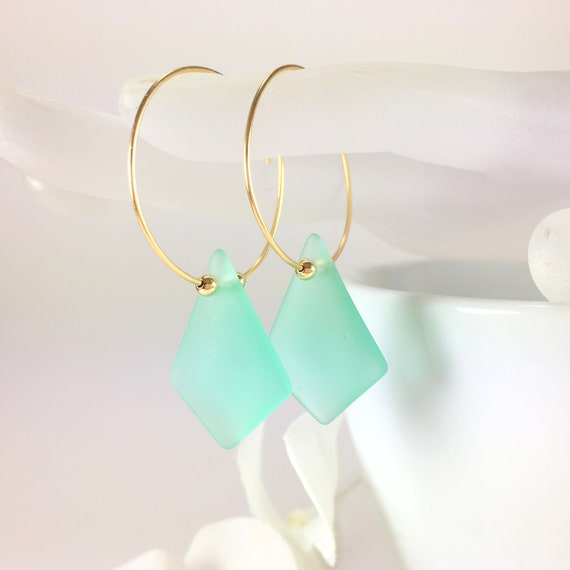 glass hoop earrings