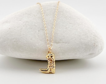Collar de bota de vaquero, joyería del oeste, regalo de vaquera, joyería para amantes del oeste