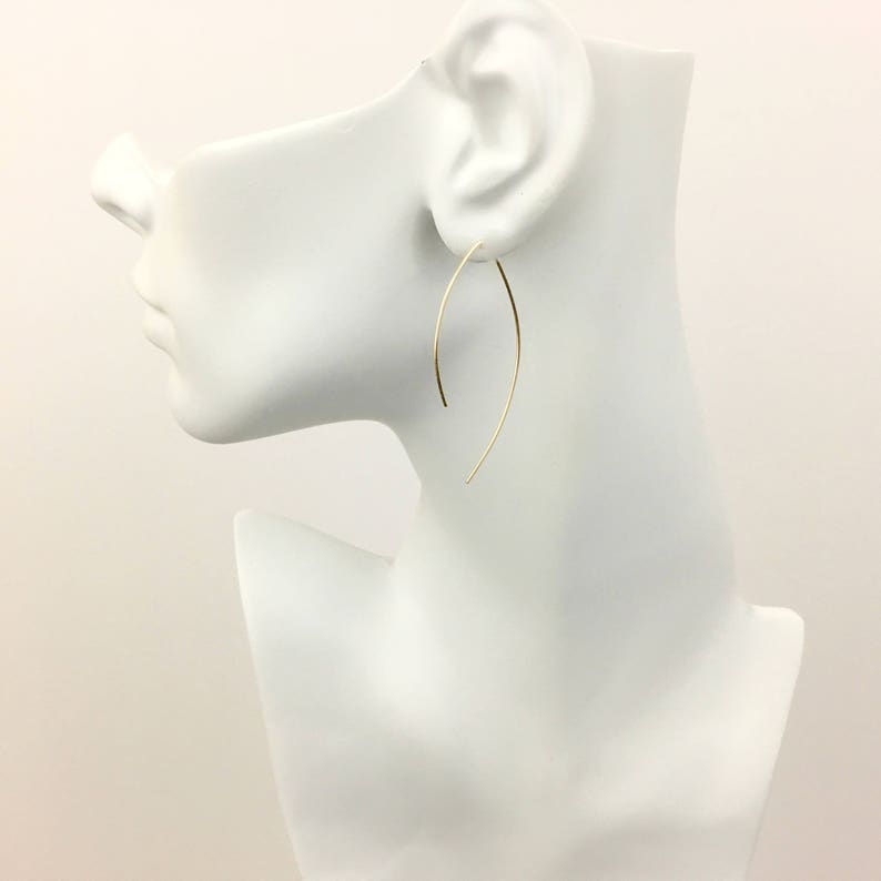 Wishbone Threader Earrings Arch Earrings Lightweight Wire Earrings Simple Gold Filled or Sterling Silver Earrings Unique Boho Earrings image 2