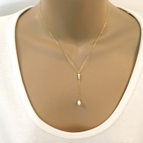 Y Drop Necklace Etsy