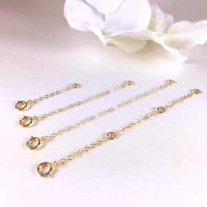 Adjustable Chain Extender, 14k Gold Filled or Sterling Silver, Bracelet or Necklace