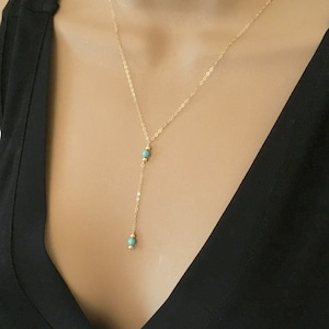 Gold Y Necklace Gold Necklace Lariat Necklace Dainty Gold Necklace for Women Turquoise Lariat Delicate Chain Drop Necklace Silver Lariat