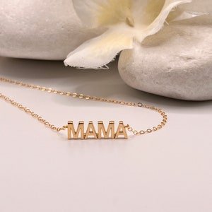 Mama Necklace, Dainty Gold Mama Necklace, New Mom Gift, Mothers Day Gift, Gift for Mother, Minimalist Layering Necklace, Baby Shower Gift