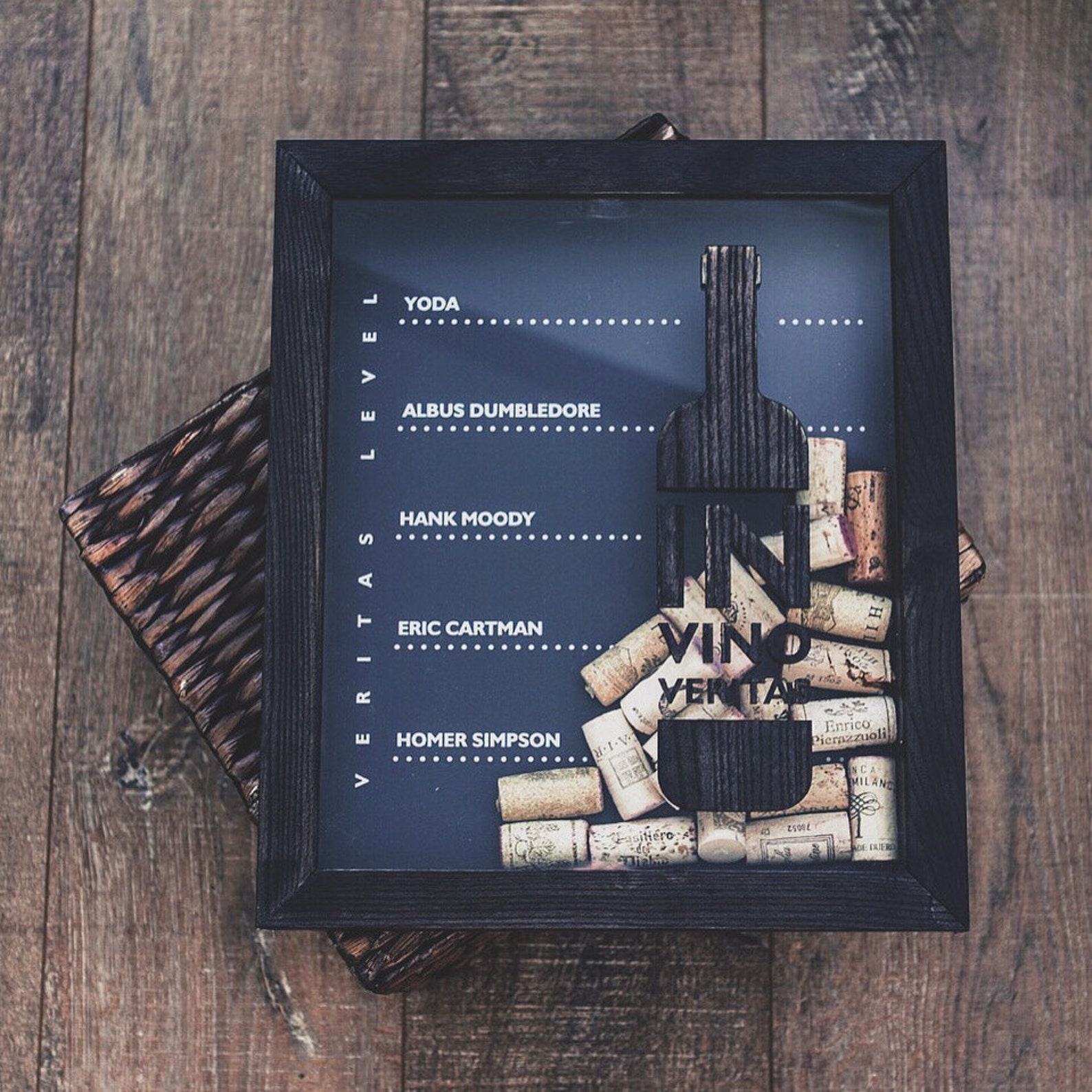 Wine Cork Holder Shadow Box Collector in Vino Veritas Solid Etsy