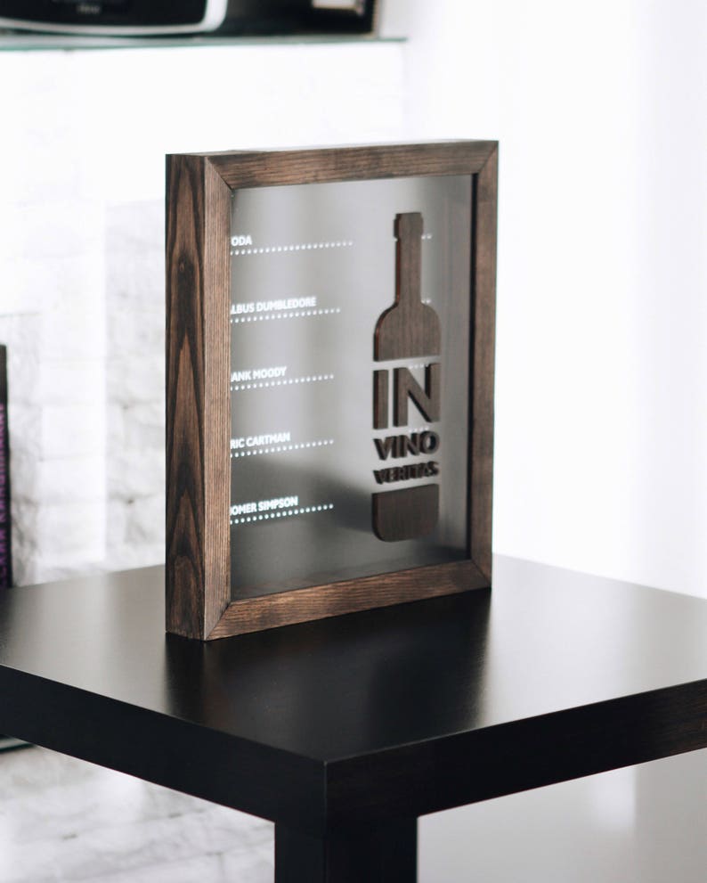 Wine cork holder shadow box collector in vino veritas solid Etsy
