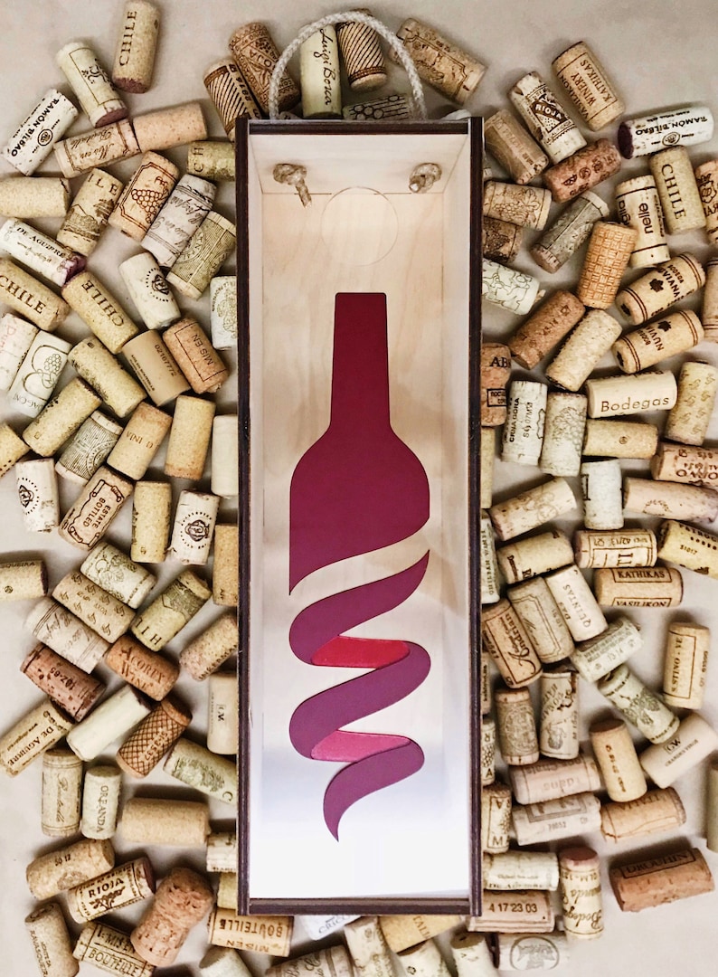 Wine Bottle Box Wine Corks Collector Bottle Package Wine Etsy
