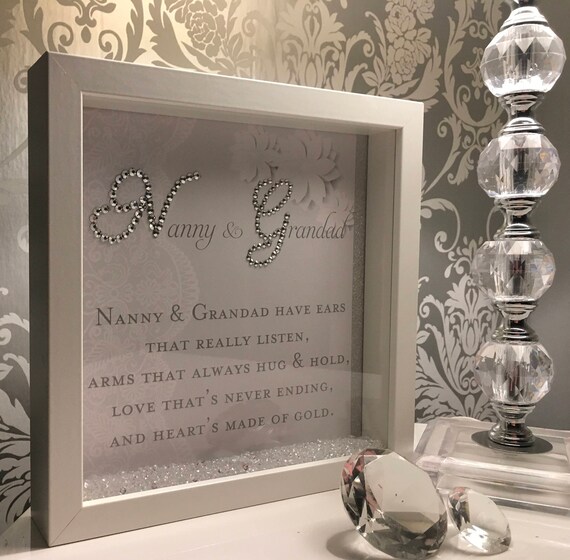 Nanny Grandad Crystal Box Frame