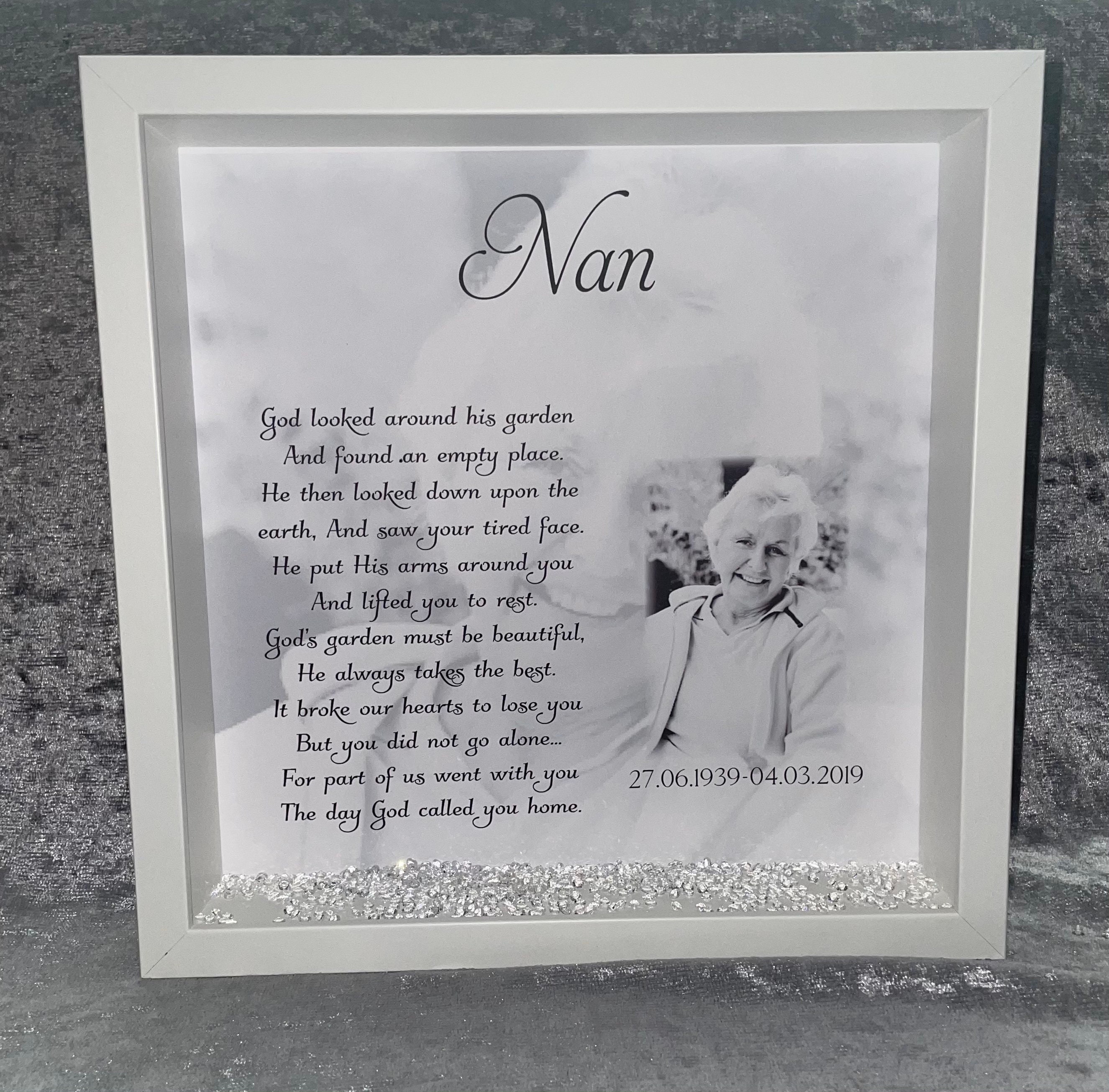Personalised memorial photo frame Bereavement gift Etsy