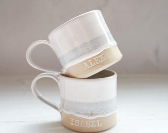 Handmade personalised mug, wedding gift, customised mug, housewarming gift, personalised gift