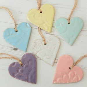 Heart decoration, Christmas decoration, door hanger, hanging heart, Christmas heart, handmade gift, housewarming gift, pottery decoration