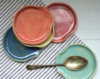 Handmade Ceramic Spoon Rest, Teabag Holder, Housewarming Gift