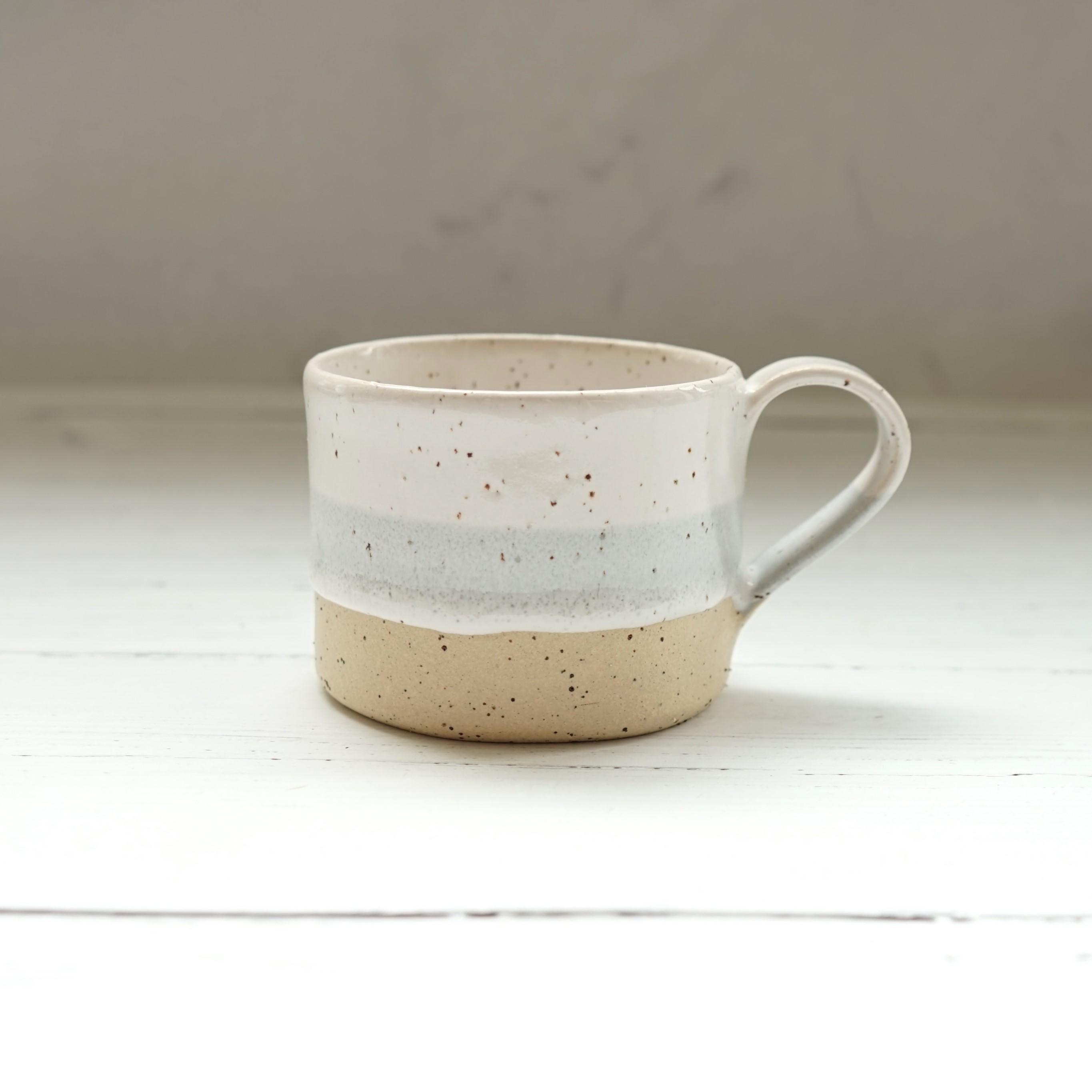 Handmade pottery mug, white mug, wedding gift