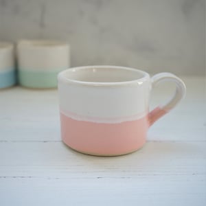 Handmade ceramic mug, pink mug, coffee cup