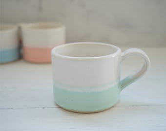 Handmade ceramic mug, coffee mug, green mug