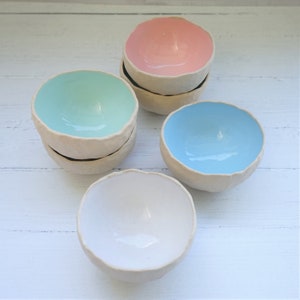 Handmade bowl, coloured bowl, ring dish, prep bowl, jewellery dish, tealight holder, pottery bowl, handmade gift, housewarming gift image 3
