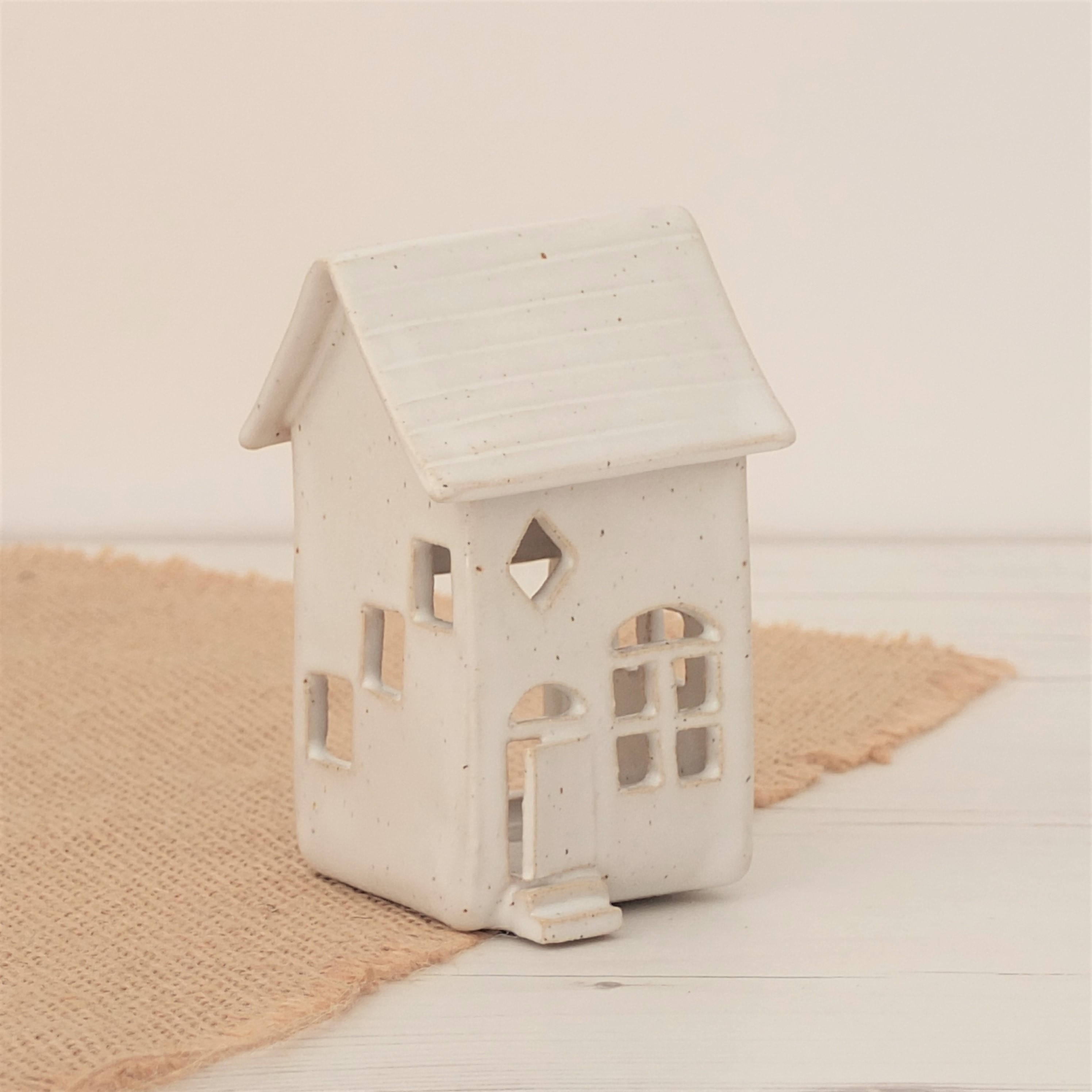 Tealight holder tea light holder ceramic house handmade Etsy