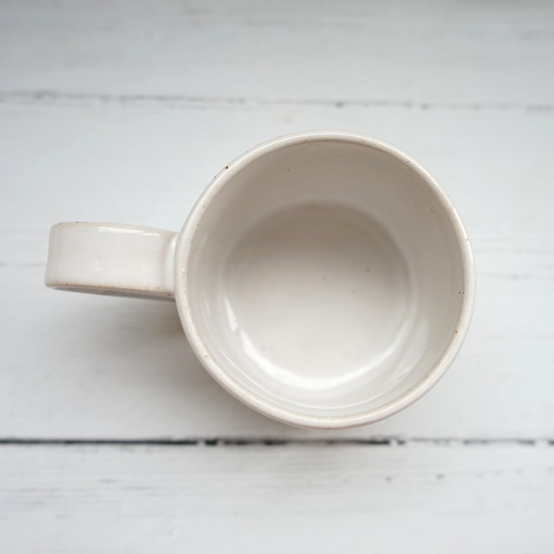 Mug en poterie fait main, mug blanc, cadeau de mariage, mug personnalisé image 5
