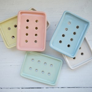 Soap dish, handmade ceramic soap dish, pastel soap dish, bathroom accessories, handmade soap holder, handmade gift, housewarming gift
