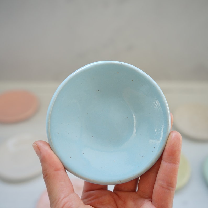 Ceramic dish, handmade dish, small plate, small dish, dipping plate, ring dish, earring dish, handmade gift, housewarming gift, pottery dish image 1