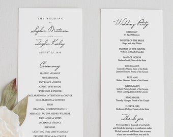 Printable Wedding Program - Etsy