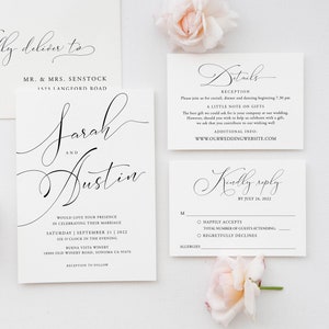 Wedding Invitation Suite Template Self-edit Printable Wedding Invitation Template Elegant Wedding invitation Download Edit with TEMPLETT image 4