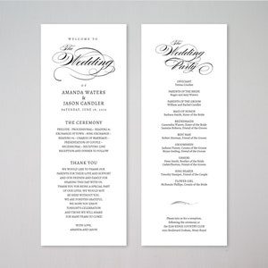 Wedding Program Template - Printable Wedding Program - Wedding Program - Instant Download. Edit with TEMPLETT