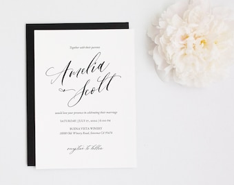 Modern Wedding invitation template download Simple Wedding Invite Editable Wedding Invitation Instant Download Invitation Edit with TEMPLETT