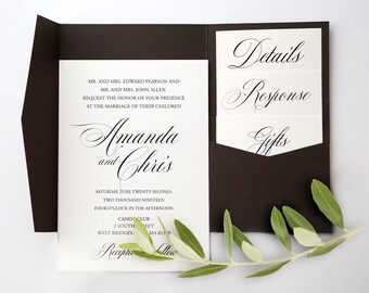 Pocket Invitations Etsy
