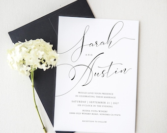 Elegant Wedding Invitation Suite Template: Printable DIY (TEMPLETT) - S3