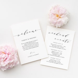 Modelo moderno de nota de casamento de boas-vindas, cartão de boas-vindas elegante, carta de casamento, caligrafia, cartão de boas-vindas simples, bolsa de casamento