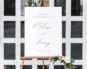 Welcome to our Wedding Sign Template, Modern Calligraphy Wedding Welcome Sign, Wedding Poster, Vertical, Simple, TEMPLETT, BONNIE Collection