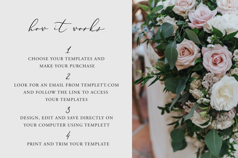 Wedding Invitation Suite Template Self-edit Printable Wedding Invitation Template Elegant Wedding invitation Download Edit with TEMPLETT image 3