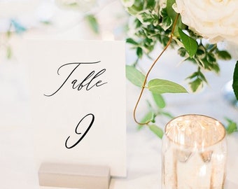 Table numbers Template Modern Script Table Numbers Printable Table Numbers Wedding Table Number Elegant Table Cards Wedding Table Numbers
