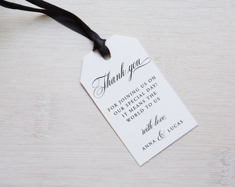 Classic Thank you Tag Template Wedding Welcome Tag Template Tag Avery 22802 Tags Template Thank You Favor Tag Download Gift Tags Templett