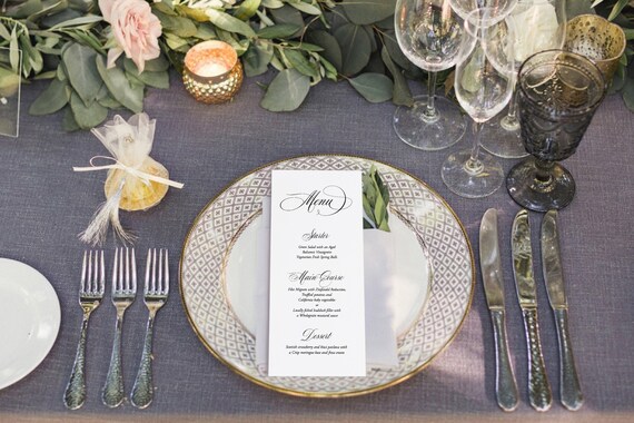 Printable Wedding Menu. Wedding Menu Template. Printable Menu. | Etsy